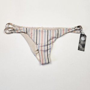 NWT Tavik Vine Minimal Coverage Bikini Bottoms in Horizon Stripe Tapioca sz L